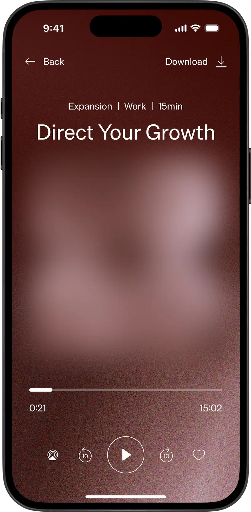 The MTHR app playing a practice from the Expansion pillar.